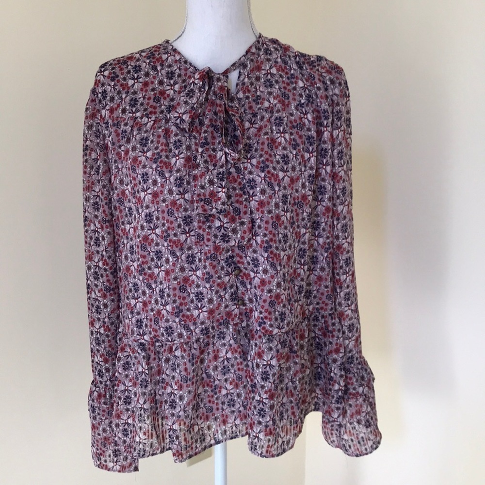 NWT! WilliamRast XXL bell sleeve blouse W/Neck tie